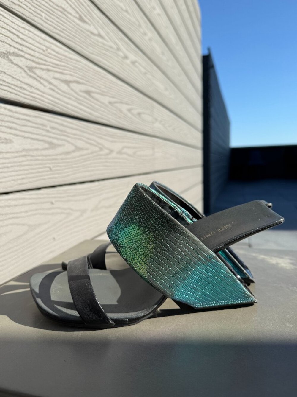 United Nude Loop Hi II Heels - Green/Blue Unique Heel